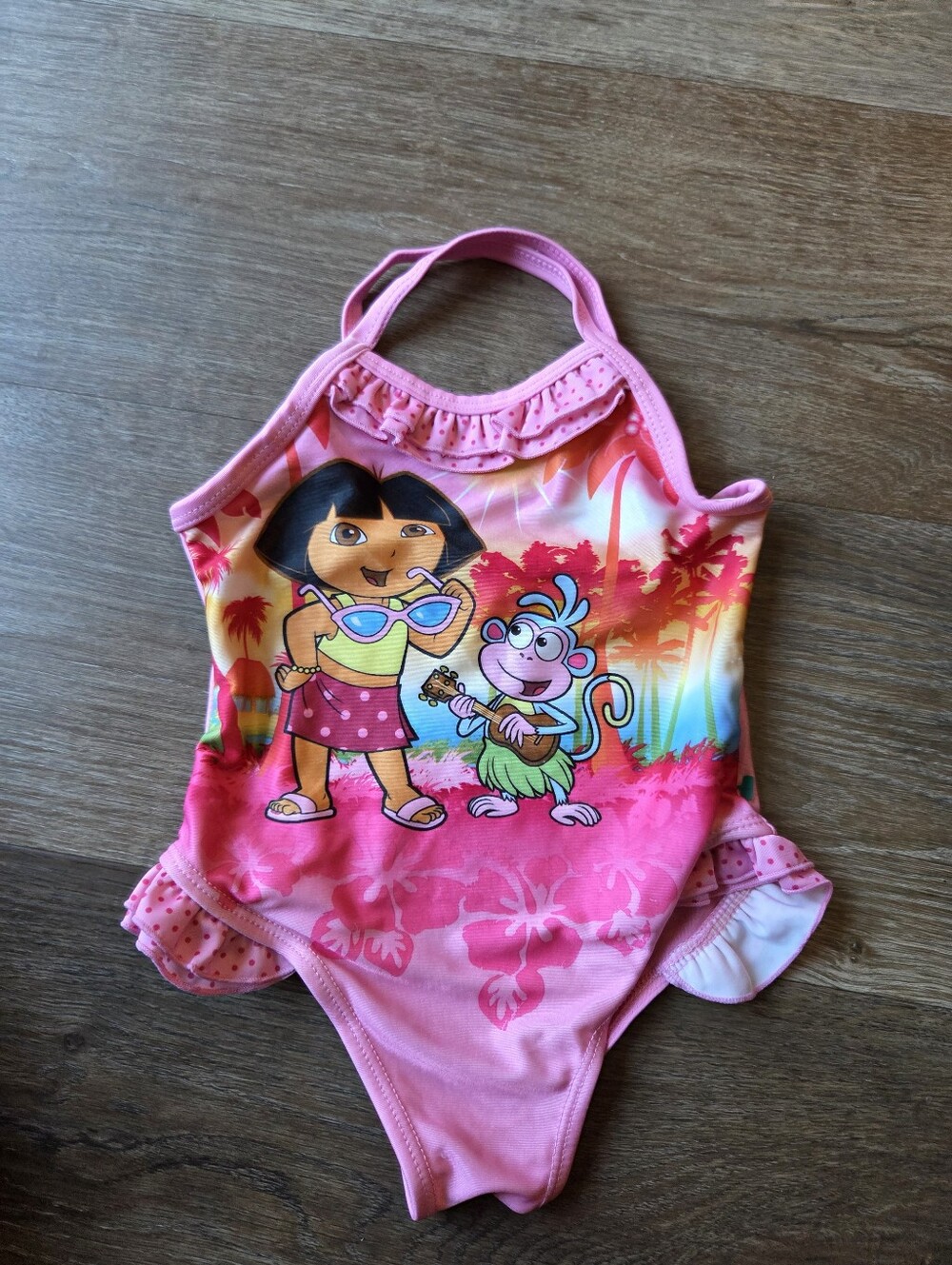 Vintage Y2K Dora the Explorer and Boots Baby Toddler Girl One Piece Swimsuit